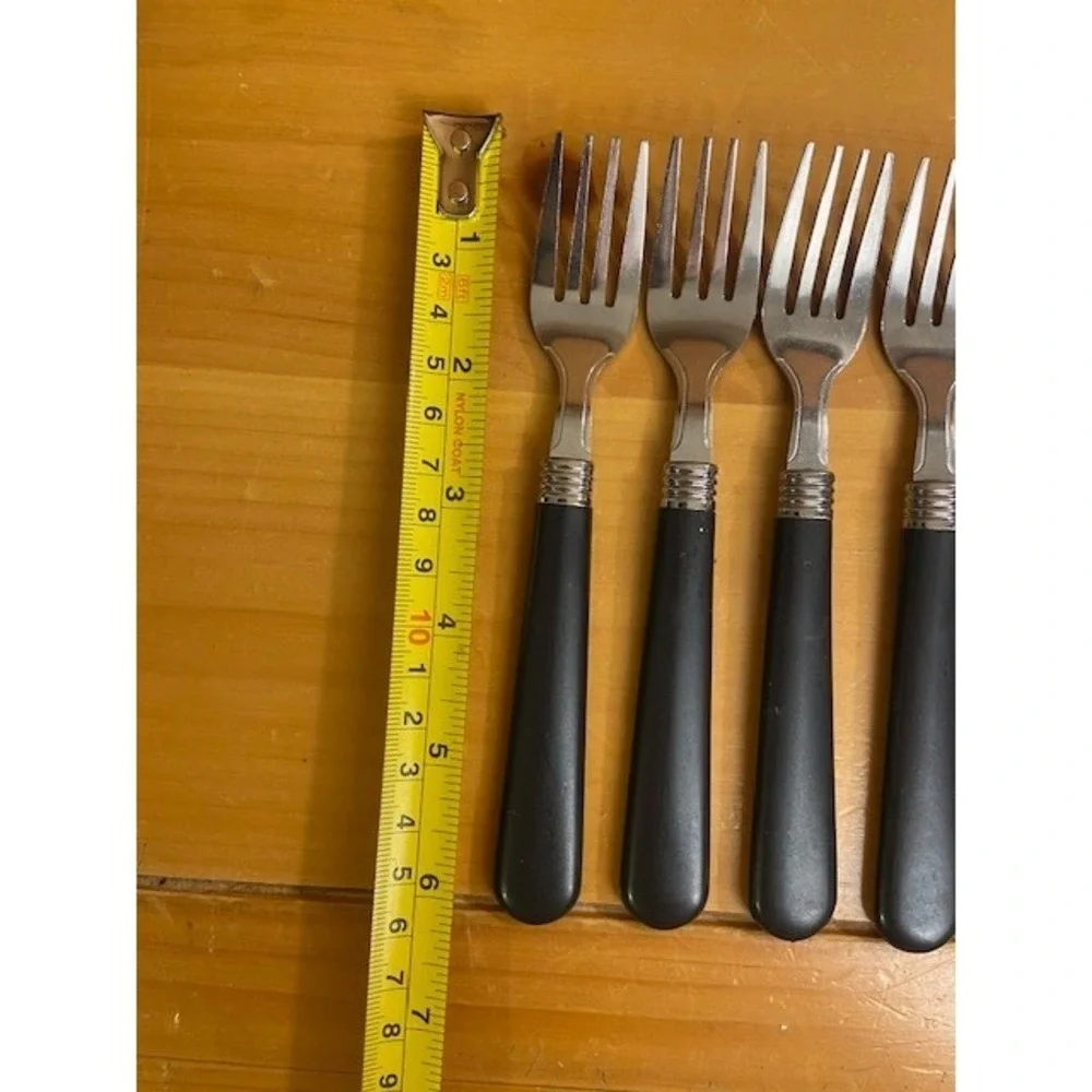 40pc Stainless Steel Flatware Set Basic Black Service for 8 Spoons Forks Knives